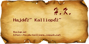 Hajdú Kalliopé névjegykártya